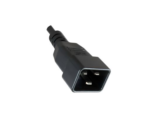 DINIC Kaltgerätekabel C19 auf C20, 1,5mm², 16A Verlängerung, schwarz